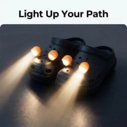 8PCS LED Shoe Lights Charms PVC Sandal Buckle Accessories for Clogs Garden Shoes, 3 Lighting Modes Headlight Decor for Sandals