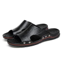 Men Summer Slippers Breathable Luxury Sandals Shoes Beach Classics Leather Mens Slippers Outdoor Flip Flop Indoor Slides Man