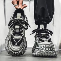 Men's Chunky Sneakers with Height Increased Platform Casual Microfiber Leather Fabric Tire Sole Designer Gym Shoes Free Shipping
