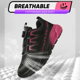 Lightweight Women's Work Shoes with Rotary Button - Breathable Steel Toe Safety, Anti-Puncture Anti-Smash Indestructible Shoes