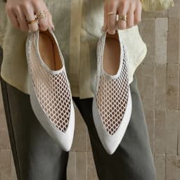 Womens Mesh Flats Pointed Toe Slip On Comfort Walking Shoes Hollow Out Breathable Loafers Smooth Leather Minimalist Elegant Chic