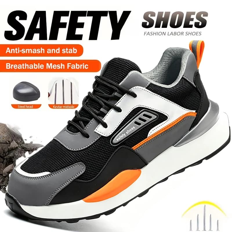 Anti-smash Anti Puncture Functional Shoes Men Safety Shoes Steel Toe Shoes Male Indestructible Mining Boots Work Shoes Sneakers
