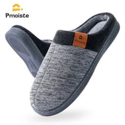 Winter Warm Men's Home Knitted Splicing Slippers TPR Anti slip Flat Shoes Comfortable and Soft Indoor Shoes