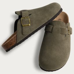 Flat Sandals Clogs for Women Fashion Suede Shoes Cork Mules Slipper Classic Cork Antislip for Outdoor Slippers with Arch Support