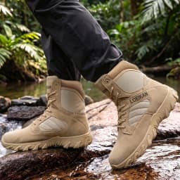Men Military Tactical Boots Shock Absorbing Anti-Slip High Top Shoes For Hunting Trekking Daily Work Outdoor