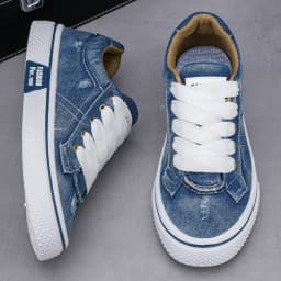 Personalized Spring and Autumn New Men's Shoes, Korean Style Fashionable Large Size Low-Top Casual Shoes, Denim Single Shoes, Versatile Sneakers