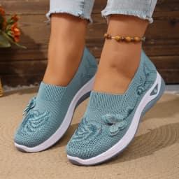 Women's Breathable Knit Sneakers Spring Summer Lightweight Casual Walking Shoes Microfiber Durable All Season Outdoor