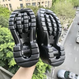 SHAJI Women Closed Toe EVA Platform Mules, Fashion Chunky High Heel Non Slip Sandals, Beach Outdoor Thick Sole Footwear