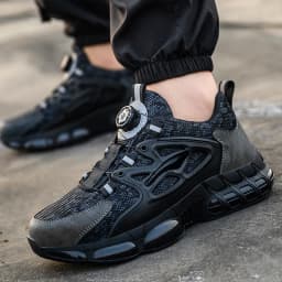 New Rotating Button Safety Shoes Men Anti-smash Anti-puncture Work Shoes Fashion Men Sport Shoes Men Security Mining Boots