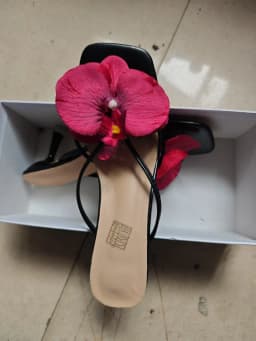 Orchid Flower Summer New High Heeled Women White Pink Blue Purple Floral Heels Square Toe Prom Slipper Slingback Shoes for Women