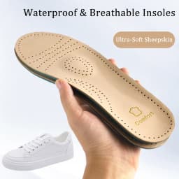 1pair Sheepskin Insoles Genuine Leather Odor-Free Sweat Absorption, High Rebound Cushion Inserts for Men Women Shock Absorption