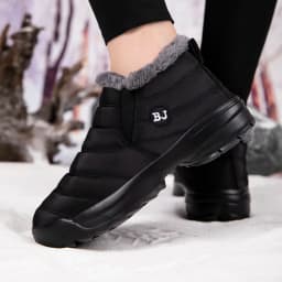 Men's snow boots, winter warm shoes, fuzzy-lined windproof hiking boots, winter insulated shoes, fuzzy-lined windproof hiking boots