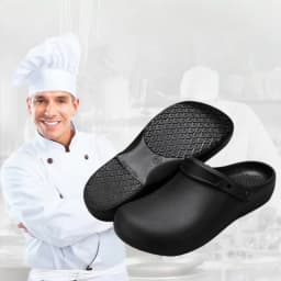 2025 New Fashion Men's Slip-On Half-Mule Closed-Toe Non-Slip Work Shoes Chef Shoes Lightweight Beach Shoes Casual Men's Shoes