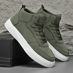 Sneakers, Spring High-Top Skate Shoes for Outdoor Sports, Lace-Up, Large Size, Comfortable and Easy to Wear