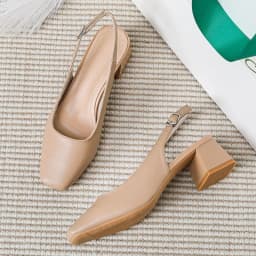 New Mid Thick Heel High Heels Women's Shoes French Baotou Shallow Mouth Sandals Women's Summer Large Coarse Heeled Sandals