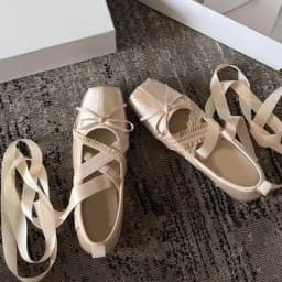 Mary Jane Premium Silver Satin Square Toe Lace-Up Mary Jane Shoes 2026 New Single Shoes