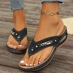 Summer Womens Orthopedic Sandals Orthopedic Flip-Flops with Arch Support Thick Sole Slippers Non-Slip for Daily Wear Beach