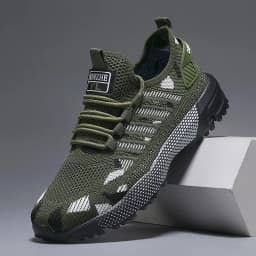 Mens All Season Breathable Mesh Sports Shoes Casual Stylish Non Slip EVA Sole Lace Up for Running Walking Outdoor Activities