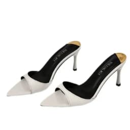 2025 Summer New Large Size Pointed Thin High Heels Slippers Women Wear A Word Fashion Sandals