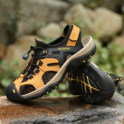 Large Size Men's Summer Non-Slip Beach Sandals Handmade Genuine Leather Outdoor Fashion Sneakers