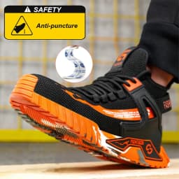 Indestructible Mining Boots Anti-Smash Puncture-Proof Safety Shoes Men Steel Toe Shoes Rubber Sole Safety Work Boots for Men