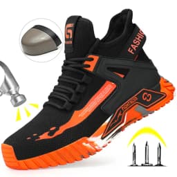 Indestructible Mining Boots Anti-Smash Puncture-Proof Safety Shoes Men Steel Toe Shoes Rubber Sole Safety Work Boots for Men