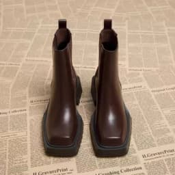 Chelsea Boots Women Autumn Platform 2025 Early Autumn Square Toe Booties Spring and Autumn Single Boots