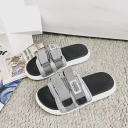 Summer Outdoor Men Slippers Fashion Hook&Loop Canvas Casual Couple Shoes Slip-on Beach Slippers Sandals Women Shoes Flip Flops