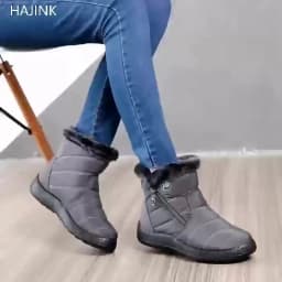 Women's Boots Women's Ankle Boots With Fur Winter Shoes Women Low Heels Winter Boots Snow Waterproof Botas Mujer Winter Footwear