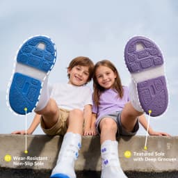 Kids Rain Shoe Covers Reusable Overshoes for Rainy Days Non-Slip PVC Waterproof Boot Galoshes for Boys and Girls