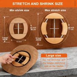 Repacego 4 Way Adjustable Wooden Hat Stretcher Cap Shape Maintainer Premium Fedora Hat Rack for Storage Cowboy Baseball Holders
