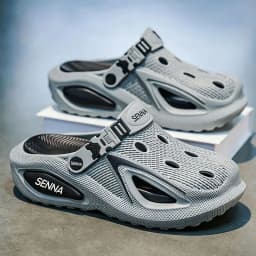 Men's Summer Hollow-out Clogs Breathable Slip-on Sandals Casual Lightweight Non-slip Soft Sole Fashion Vacation Beach
