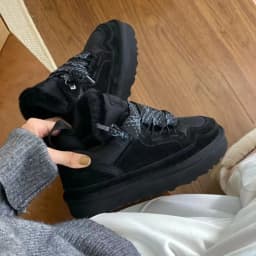 2026 Winter New Style Lace-up Anti-slip Warm Cotton Shoes for Slimming - Snow Boots