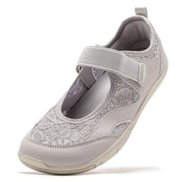 HOBIBEAR Women Barefoot Ballet Flats Hook-Loop Wide Toe Box Shoes Mesh Floral Weave Mary Jane Shoes
