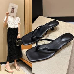 Women Clip Toe Slippers Summer Comfort Low Heel Slides Shoes Ladies Casual Dress Street Style Soft Sole Flip-flops