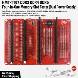 Server 4 in 1 Memory Tester With LED Indicator Suitable For DDR3 DDR4 DDR5 UDIMM RDIMM Desktop Server RAM Module Fault Detector