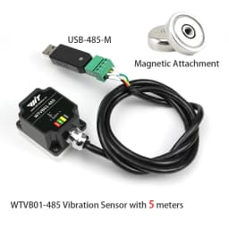 WitMotion WTVB01-485 Arduino Vibration Sensor,3axis IP68 Modbus Vibration Analyzer(Vibration Acceleration/Speed)for PLC & Python