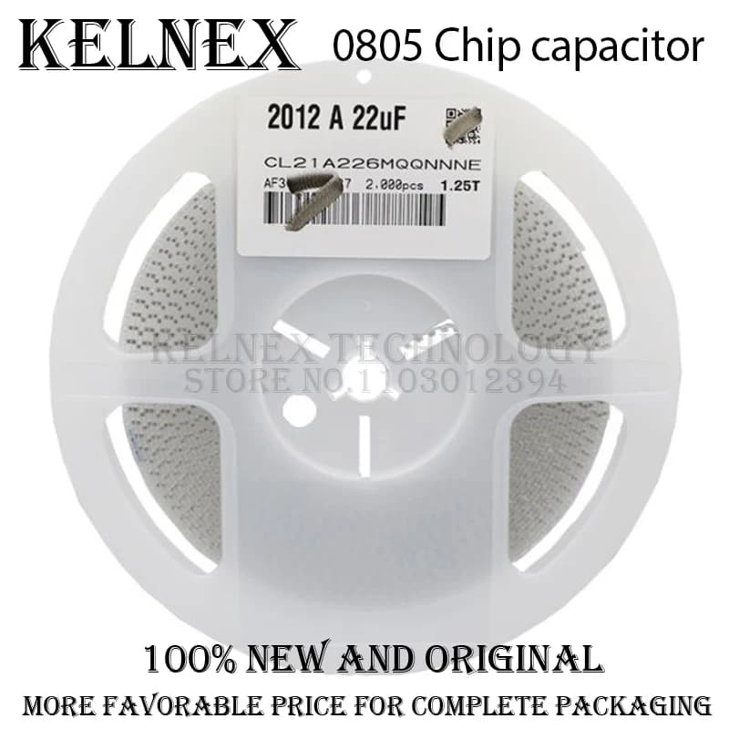 1 reel 0805 SMD Chip Multilayer Ceramic Capacitor 0.5pF - 47uF 10pF 22pF 100pF 1nF 10nF 100nF 0.1uF 1uF 2.2uF 4.7uF 10uF 22uF