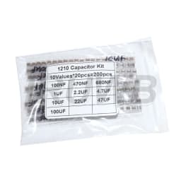 200PCS 0.1UF ~ 100UF 10 Kinds*20pcs Capacitors Pack 0.1UF 0.47UF 0.68UF 1UF 2.2UF 10UF 100UF Capacitor SMD 1210