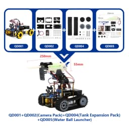 ACEBOTT ESP32 IoT WiFi Wheel Programmable Obstacle Avoidance Tracking Scratch Coding Starter Smart Robot Car Kit for Arduino