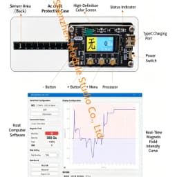 1PCS Magnetic Field Strength Detector, Magnet N/S Polarity Checker, Mini Handheld Gaussmeter Tester with LCD Screen