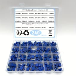 240Pcs 3296W 3296X (50R - 1M) 24 Values Multiturn Trimmer Potentiometer Kit High Precision 3296 Variable Resistor With Free Box