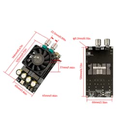 ZK-6001 DC18-50V Active Subwoofer Pure Post Amplifier Board Low-Pass Filter Mono 600W Frequency Volume Adjustment TPA3225