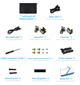 7 Inch Raspberry Pi 4 Model B Touch Screen 1024x600 IPS Capacitive LCD with Speaker for Raspberry Pi 3B+/3B/Nvidia Jetson Nano