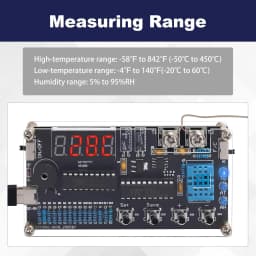 DIY Thermometer Electronics Kit with High/Low Alarm, DC 4.5-5V Temperature Humidity Sensor Soldering Project for STEM Learning