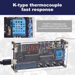 DIY Thermometer Electronics Kit with High/Low Alarm, DC 4.5-5V Temperature Humidity Sensor Soldering Project for STEM Learning
