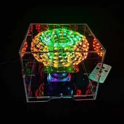 DIY Halo Cube BT Speaker Kit LED Colorful Light Spectrum Welding Practice DIY Kit Electronic Infrared Remote Control DC5V
