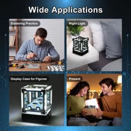 DIY Night Light Soldering Practice Kit Adjustable LED Desk Lamp Magic Cube Electronic Kit Unique Gift & STEM Learning Projects