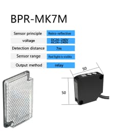 Retro-reflective Photoelectric Switch Sensor NPN PNP 10-30V Relay: DC24~240V AC24~240V Detection Distance 11m Adjustable