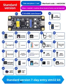 STM32 Development Board Starter Kit Advanced Kit STM32F103C8T6 Minimum ARM System Board Introductory More Than Ten Types A Set